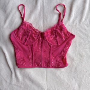 Princess Polly Cropped Pink Corset Top